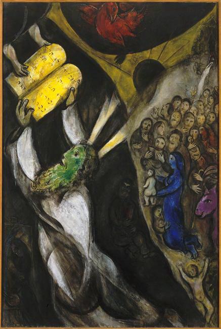 Moïse recevant les Tables de la Loi 2 contemporain Marc Chagall Peintures à l'huile